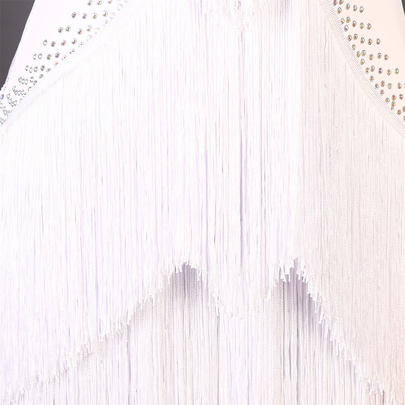 dans salsa latinsk dansklänning strass fransad tofs delad led dam prestationsträning långärmad hög spandex tyll 2025 - €169.99 –P7