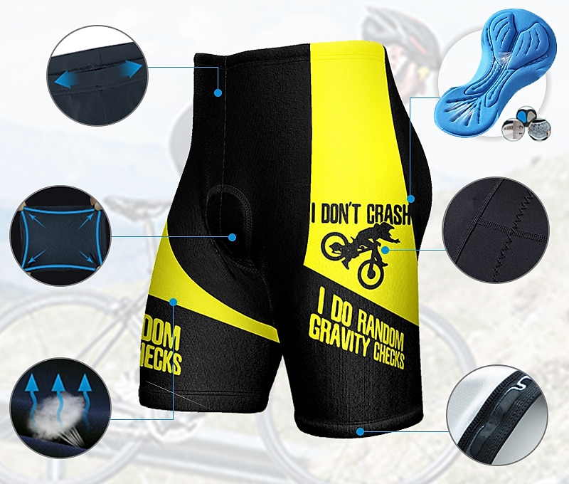 Herren Radunterhose Radhose Fahhrad Gepolsterte Shorts / Gämse Unten MTB Mountain Rennrad Sport Graphic 3D-Pad Atmungsaktiv Schnelltrocknend Feuchtigkeitsableitung Gelb Rot Polyester Spandex 2025 - $21.99 –P3