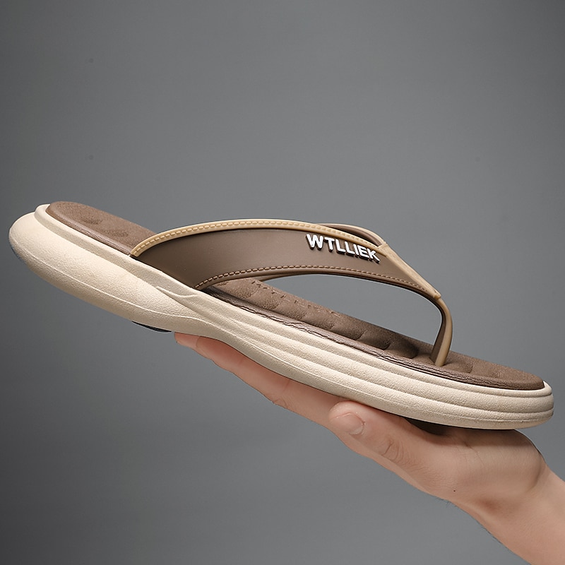 Men's Slippers & Flip-Flops Flat Sandals Flip-Flops Walking Casual Beach Daily EVA Breathable Black Blue Khaki Summer 2025 - $29.99 –P2