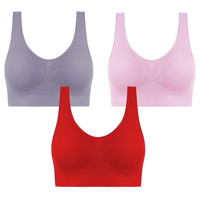Women's Sports Bra High Support Removable Pad Wireless Solid Color Black White Yoga Fitness Gym Workout Bra Top Sport Activewear High Impact Breathable Quick Dry Stretchy Slim 2025 - $17.99 –P13