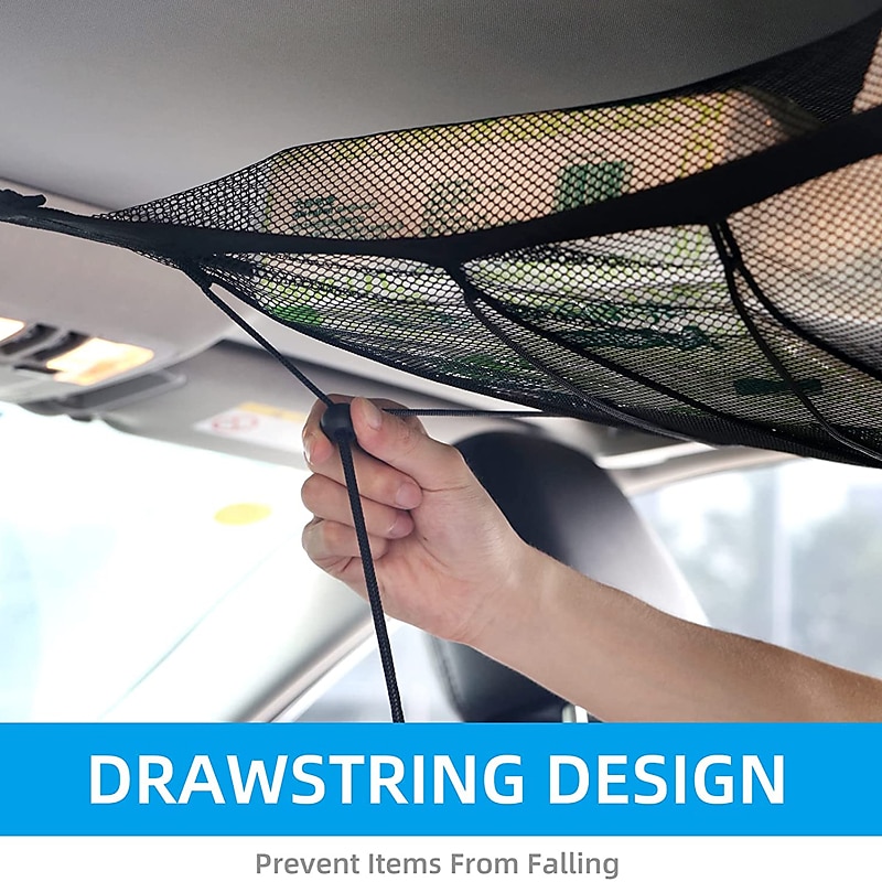 suv auto plafond opslag netto zak dubbellaags gaas auto daktas interieur bagagenet ademende netzak auto opbergen opruimen reizen lange reis camping interieur accessoires 2025 - $17.99 –P12