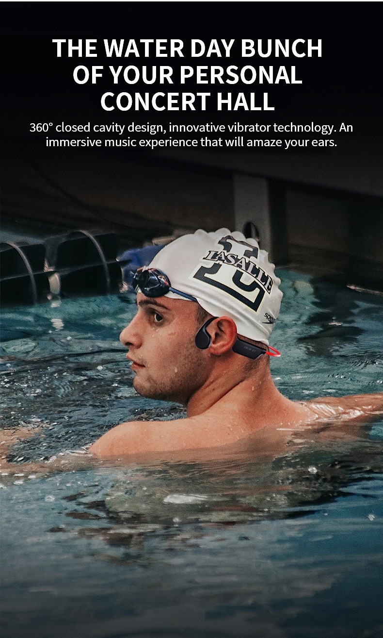 Bone Conduction Bluetooth Earphones - IPX8 Waterproof MP3 Player, 32GB Memory, HiFi Ear-Hook Headphones with Mic for Swimming​ 2025 - $55.99 –P17