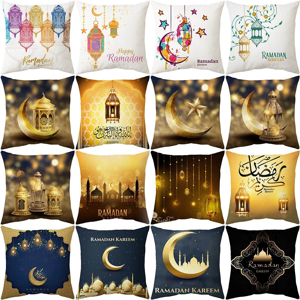 Ramadan Kareem Throw Pillow Cover Eid Mubarak 1PC Soft Decorative Square Cushion Case Pillowcase for Bedroom Livingroom Sofa Couch Chair Machine Washable 2025 - $10.99 –P6