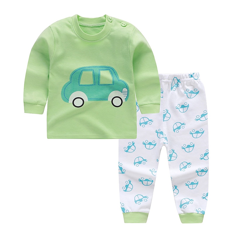 unisex hoodie för barn & byxa kläder set 2 delar långärmad mörkblå tecknad djur bomull ledig komfort 2-6 år 2025 - $22.99 –P12