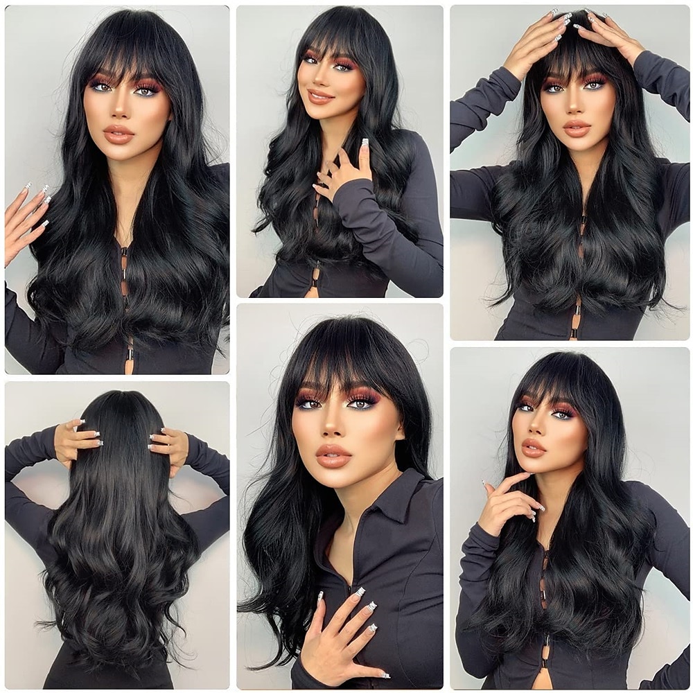 Long Auburn Wig with Bangs Layered Curly Orange Wigs for Women Natural Synthetic Wigs for Daily Use 2025 - $34.99 –P12