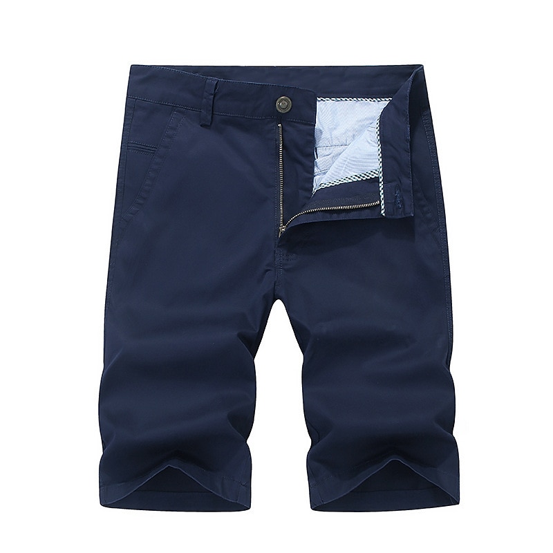 Herren Shorts Kurze Hosen Chino Bermuda Shorts Bermudas Tasche Glatt Komfort Atmungsaktiv Outdoor Täglich Ausgehen Baumwollmischung Modisch Strassenmode Armeegrün Orange 2025 - $34.99 –P6
