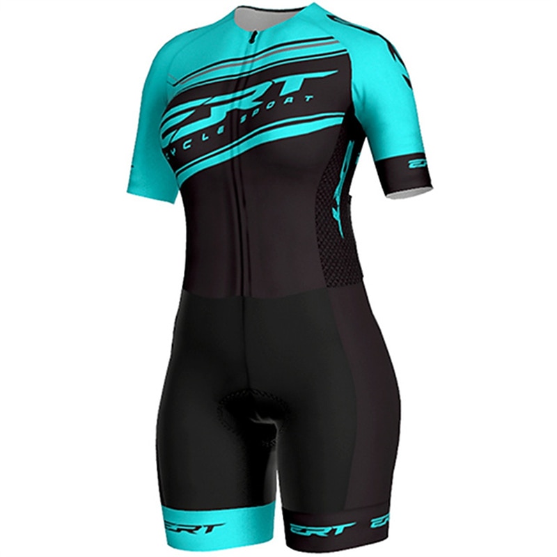 Naisten Triathlon Tri -puku Lyhythihainen triatlon Hopea Vaalean keltainen Tumman harmaa Kuvitettu Pyörä Lycra Urheilu Kuvitettu Vaatetus 2025 - $46.99 –P2