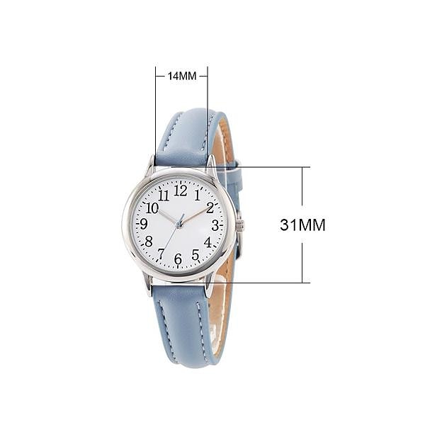 Japan-Uhrwerk Damen-Quarzuhr, leicht ablesbare arabische Ziffern, einfaches Zifferblatt, PU-Lederarmband, Layes-Uhr 2025 - $10.99 -P8