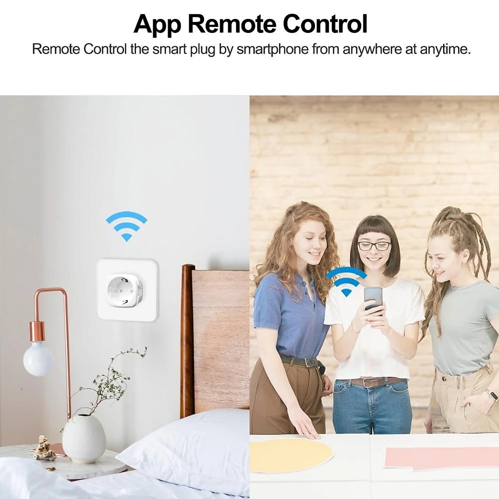 Умная розетка tuya wifi работает с Alexa Google для голосового управления, мини-умная розетка с функцией таймера, концентратор не требуется 2025 - $19.49 –P12