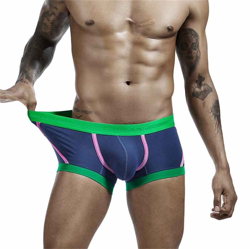 Men's 1 PC Boxers Underwear Briefs Brief Underwear Print Spandex Polester / Cotton Blend Washable Comfortable Graphic Prints Low Rise Black White 2025 - $10.49 –P1