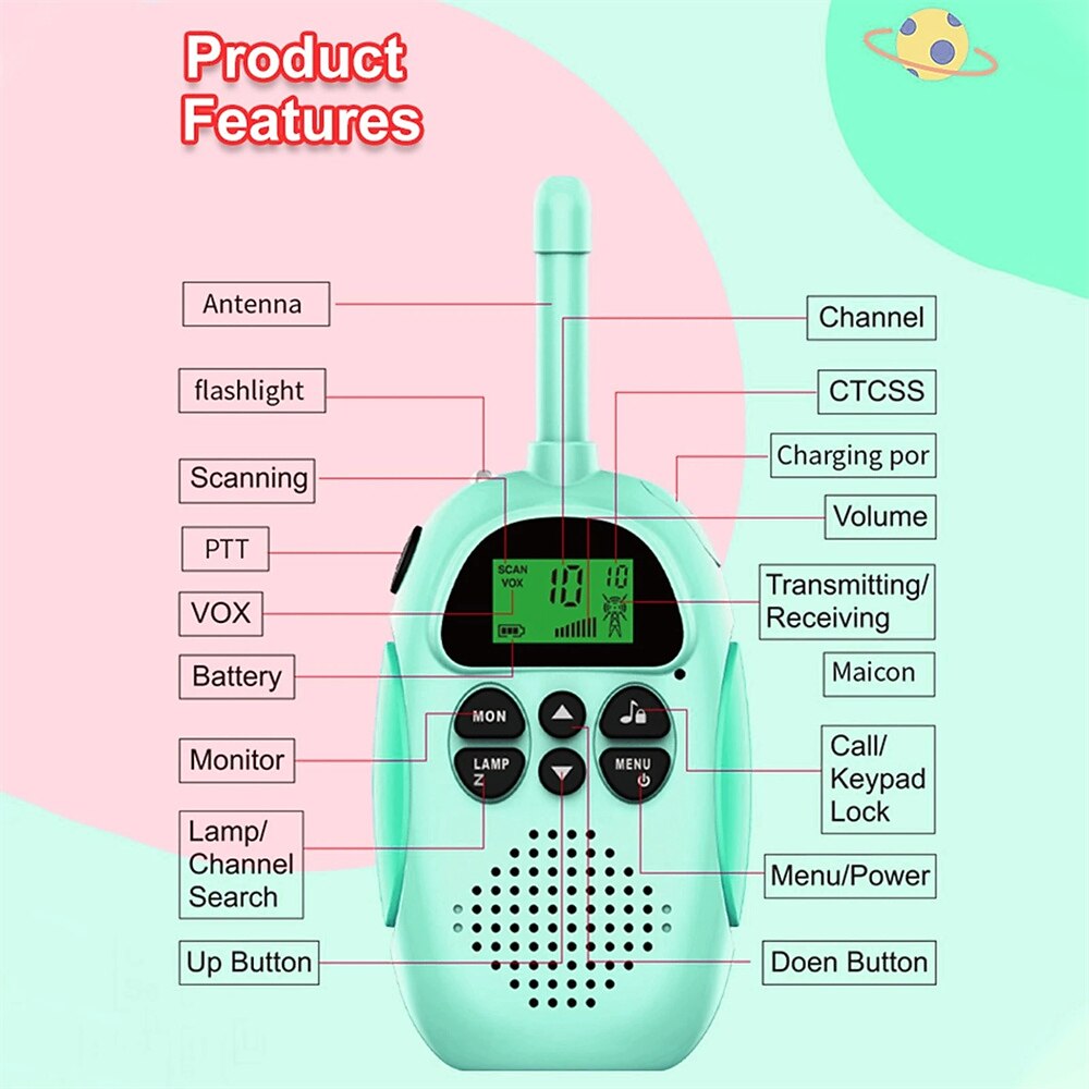 2PCS 3-5km Range Two Way Long Range Walkie Talkies Radio Interphone Toys Outdoor Walking Camping Gifts 2025 - $28.99 –P3