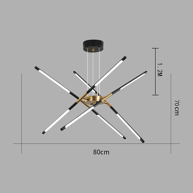 luz colgante led 80cm 8/12-cabeza regulable metal acrílico sputnik diseño para comedor dormitorio lámparas colgantes 110-240v solo regulable con control remoto 2025 - $399.99 –P7