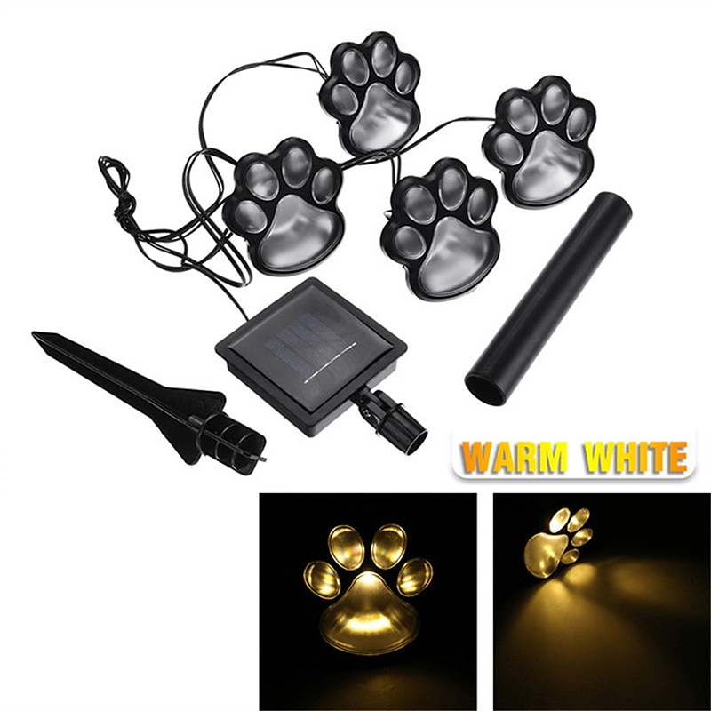 Paw Print Solar Outdoor Lights Solar Lights Outdoor Waterproof Dog Paw Lights(Set of 4) Cat Puppy Animal Garden Lights Path Paw Lamp Walkway Lighting for PatioYardAny Pet Lover 2025 - $27.99 –P12