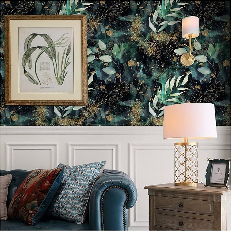 coola tapeter grön tapet väggmålning blad gren skala och sticka tapeter avtagbar pvc/vinyl självhäftande 17,7"x118"(45cmx300cm) 2025 - $26.99 –P3