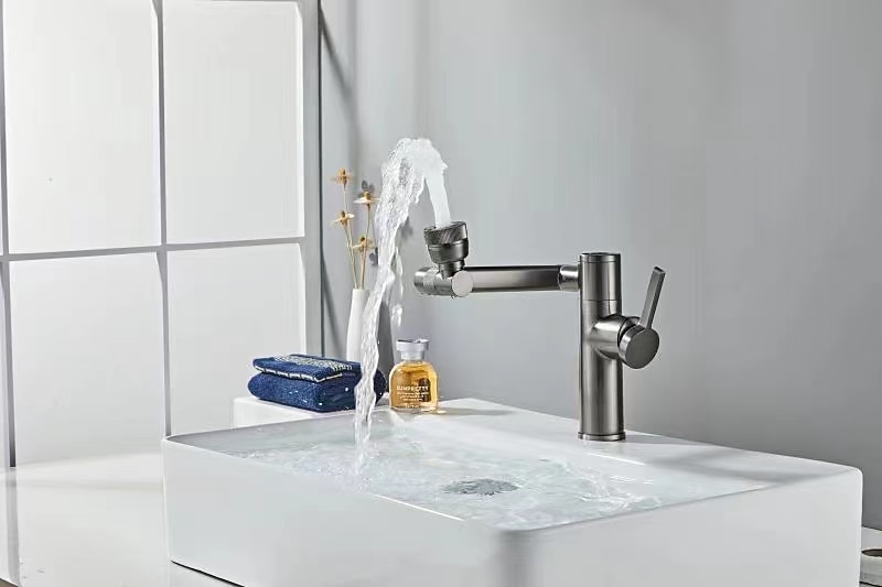 Foldable Bathroom Sink Mixer Faucet LED Displayer, Vintage 360 Swivel Spout Rotatable Wash Basin Tap, Brass Retro Single Handle One Hole with Cold and Hot Water Hose 2025 - $137.99 –P5