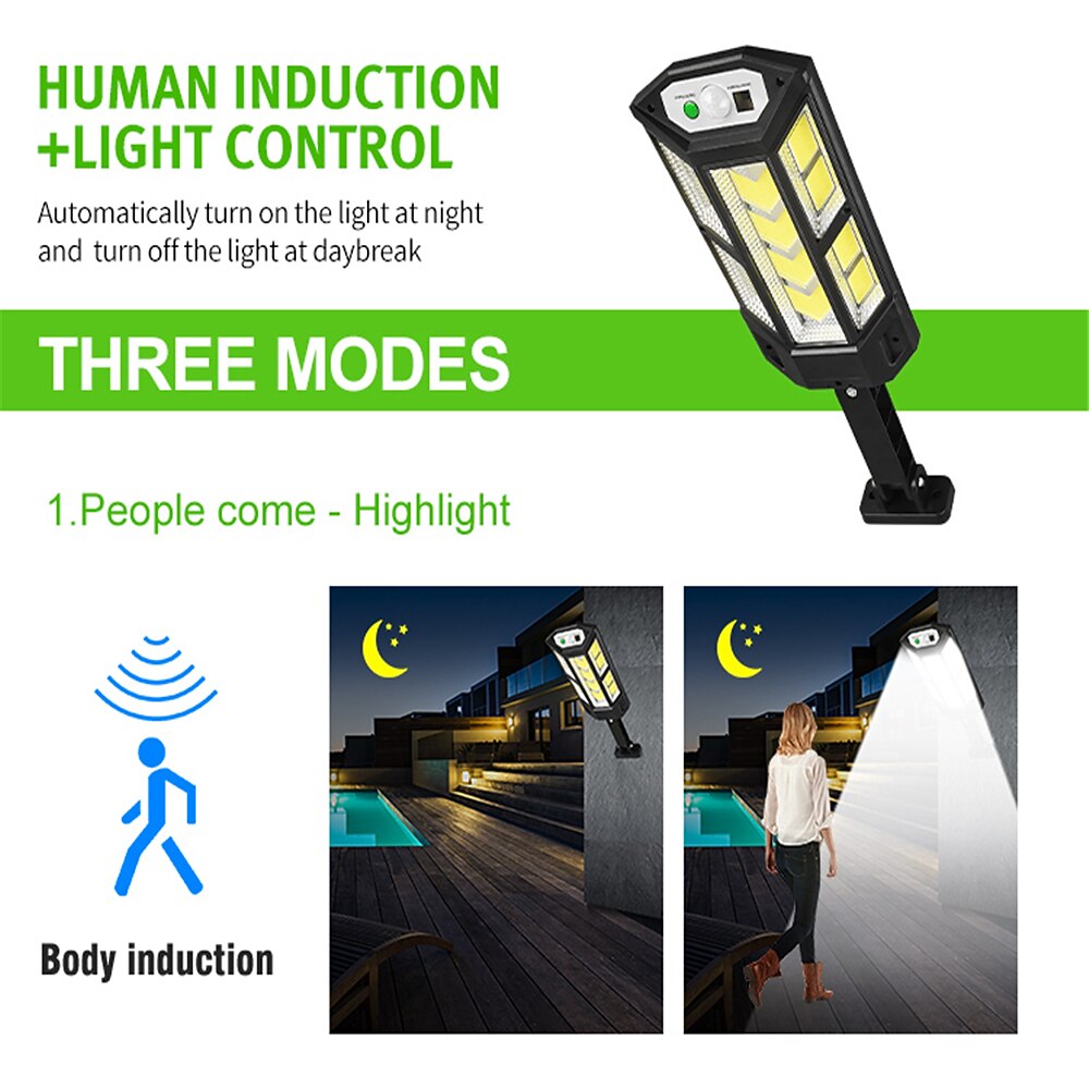Solar Street Lights Outdoor IP65 Motion Sensor Remote Control Solar Powered Wall LED Lamp 3 Lighting Mode Light for Garden Patio Decor  Garage Light 1PC 2026 - $33.99 –P3