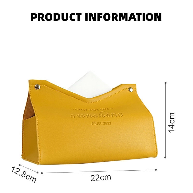 Caja de pañuelos de cuero caja de pañuelos de coche nórdico ins hogar sala de estar decoración dormitorio cocina caja de almacenamiento de escritorio servilletero 2026 - $10.99 –P7
