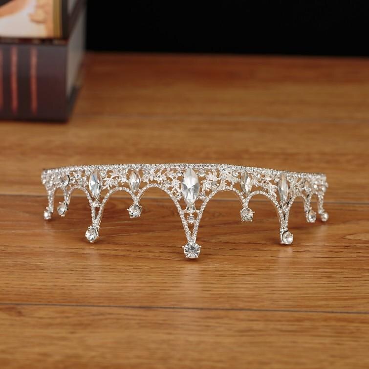 ezüst tiara és korona nőknek kristály királynő koronák strasszos hercegnő tiara lányoknak menyasszony esküvői haj kiegészítők menyasszonyi születésnapi partira bál halloween cos-play jelmez karácsony 2025 - $15.49 –P5