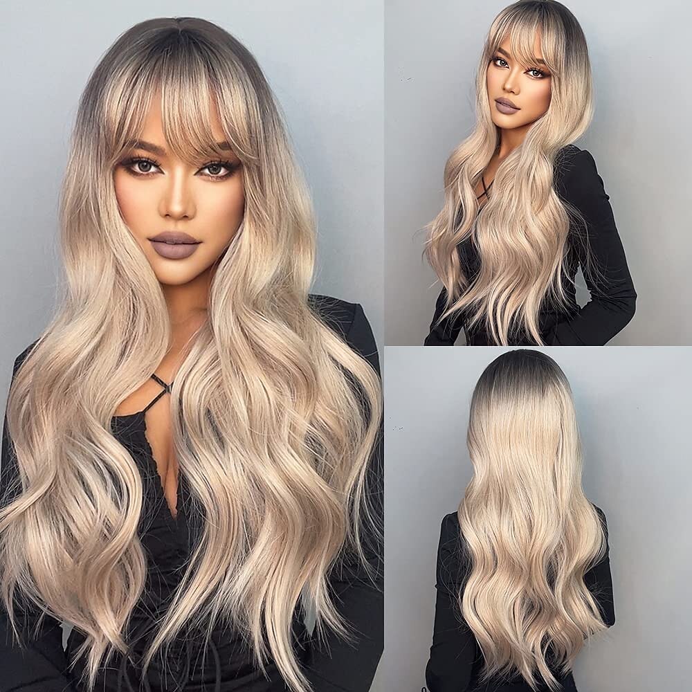 Long Auburn Wig with Bangs Layered Curly Orange Wigs for Women Natural Synthetic Wigs for Daily Use 2025 - $34.99 –P15