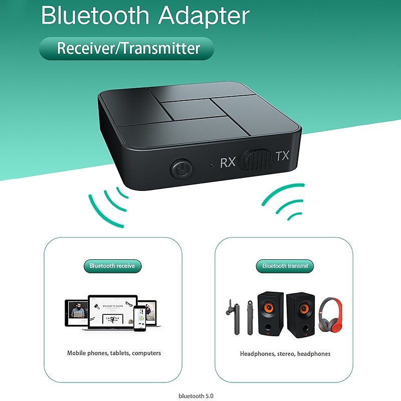 2 in 1 Wireless Bluetooth 5.0 Transmitter Receiver Portable Stereo Audio Music Receiver Adapter 3.5mm AUX Jack for Home TV Computer Speaker 2025 - $14.99 –P5