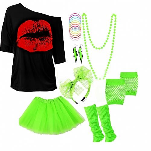 Retro Antiguo Años 80 Hip hop T-Shirt Conjunto de accesorios Disfraz Mujer Desfile del orgullo Mes del Orgullo Adulto Faldas 1 Collar Chalecos Primavera verano Todas las Temporadas 2025 - $34.99 –P7