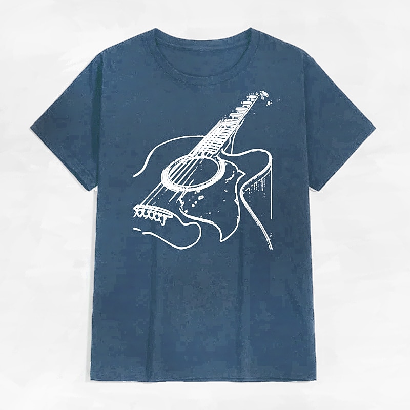 Herr t-shirt med akustisk gitarr grafisk kortärmad 2026 - $17.49 –P14