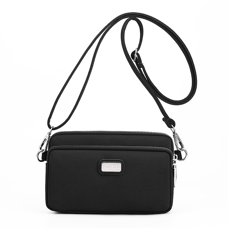 Dam Crossbody-väska Axelväska Hoboväska Nylon Utomhus Dagligen Helgdag Dragkedja Stor kapacitet Vattentät Lättvikt Ensfärgat Ljus och elegant lila Svart Marinblå 2025 - $14.99 –P17