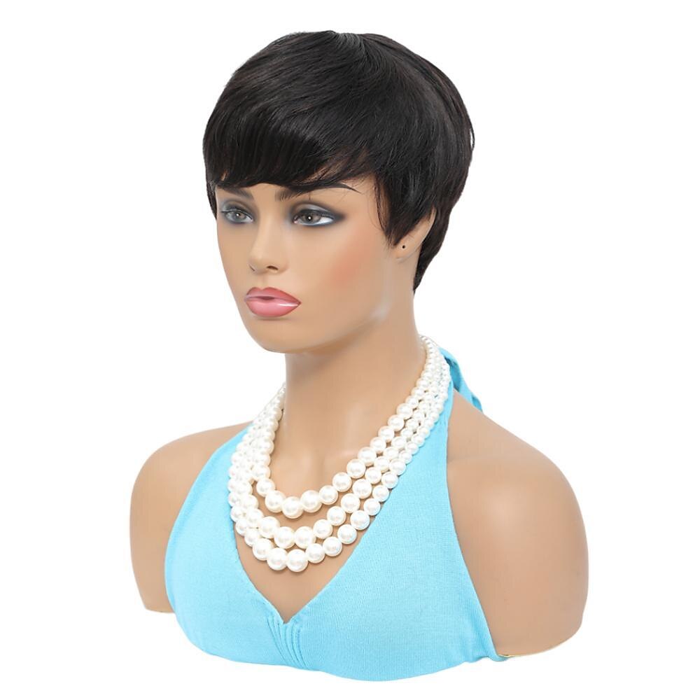 Pixie Cut Perruque Cheveux Humain Vollmaschinell hergestelltes Echthaar, vorgezupfte Perücke, kurzer Bob, günstige Echthaarperücken 2025 - $52.99 –P1