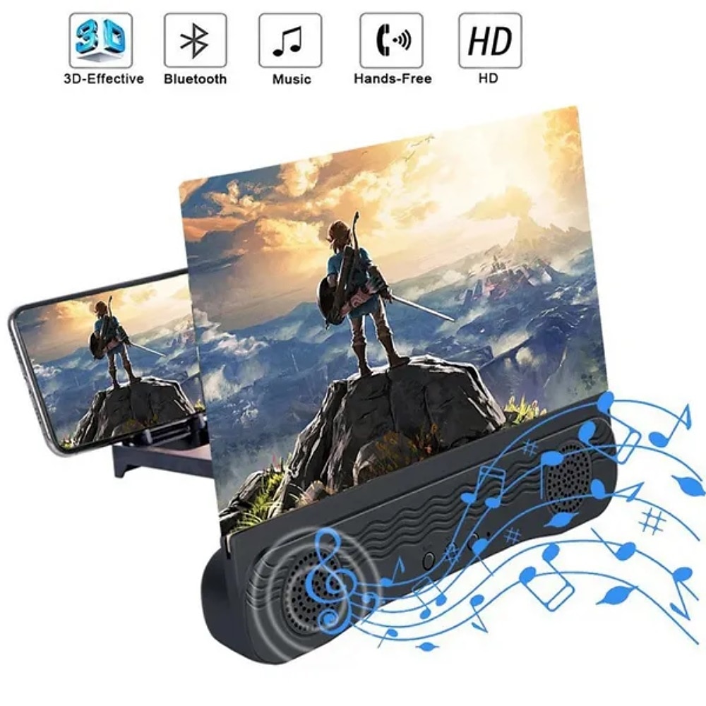 2025年 4 in1 bluetooth 5.0 携帯電話画面拡大鏡 3d 引き伸ばし 12 インチ拡大鏡ブラケットデスクトップホルダー電話用スタンド コレクション – $32.99 –P1