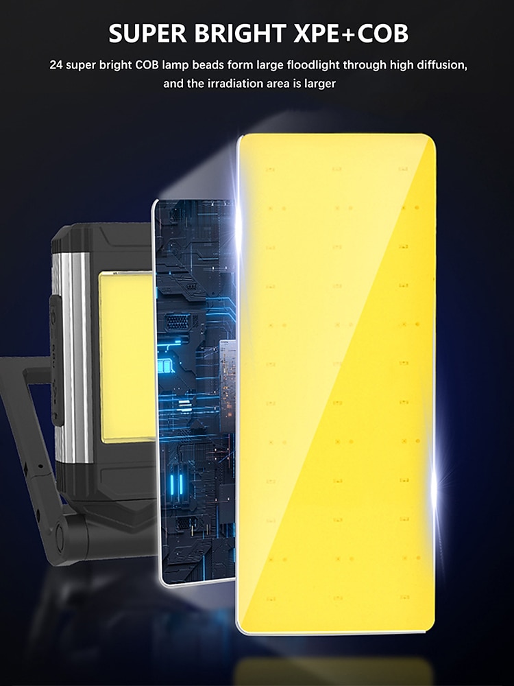 cob work light usb перезаряжаемый супер яркий светодиодный фонарик портативный фонарь для кемпинга с хвостовым магнитом водонепроницаемый регулируемый фонарь 2026 - $27.99 –P3
