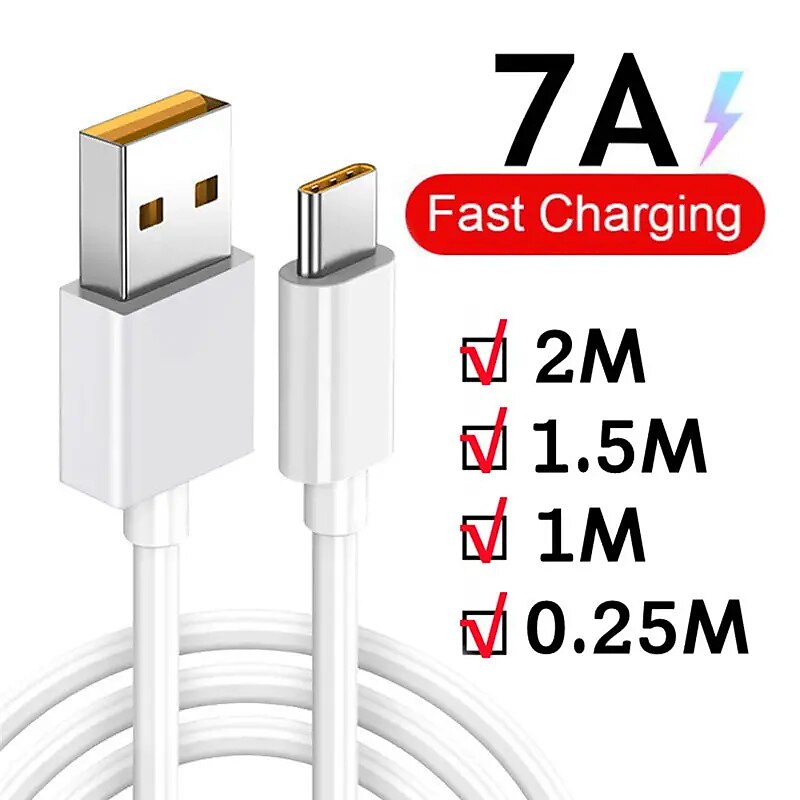 7A 100W Type C USB Cable Super-Fast Charge Cable For Huawei Mate 40 30 Xiaomi Samsung Fast Charging USB Charger Cables Data Cord Good Quality And Durable Gift For Birthday/Easter/Boy/Girlfriends 2025 - $8.99 –P8