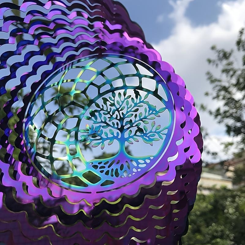 1pc 3d hangende wind spinner buiten decor voor 3d tuin windgong metalen yard spinners 3d roestvrij stalen spinner geschenken levensboom 3d spinner met 360° roterende haak 2025 - $35.99 –P5