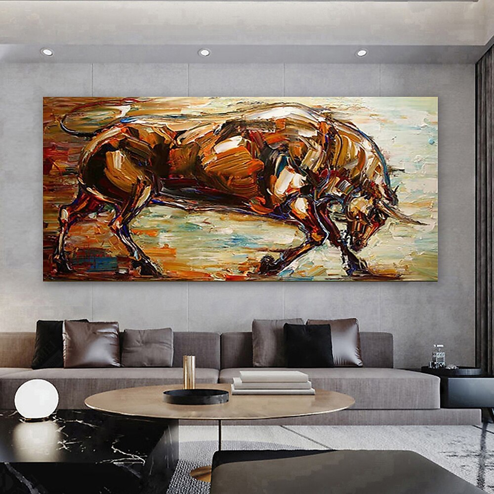 Oil Painting Hand Painted Horizontal Panoramic Animals Modern Rolled Canvas (No Frame) 2025 - $65.99 –P2