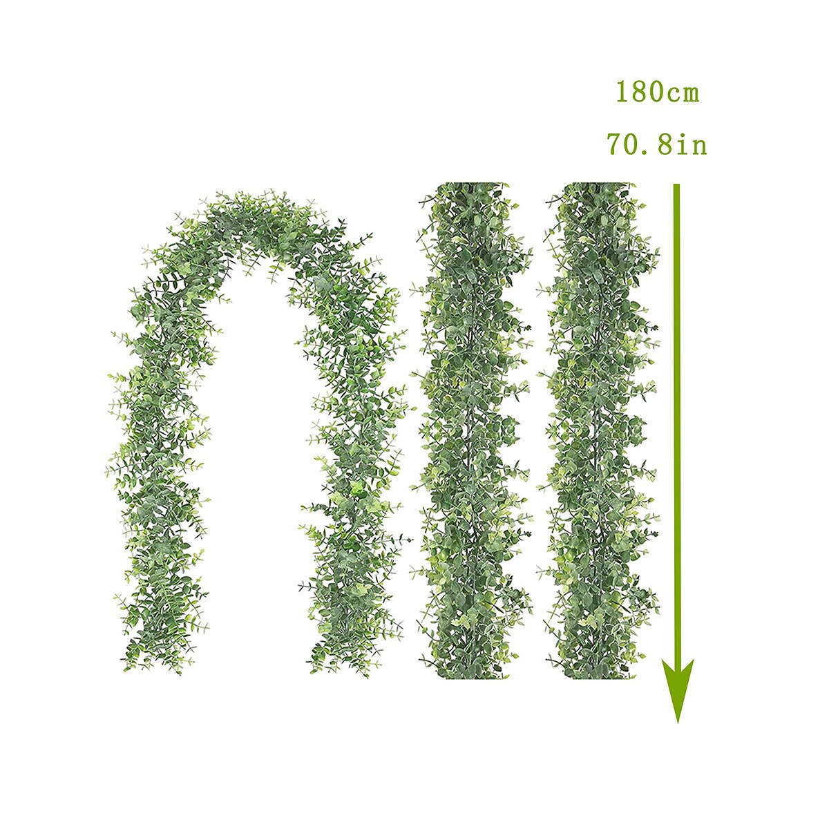 1PC artificial green plant artificial eucalyptus wreath vine 1.8m ins eucalyptus wall hanging simulation plant vine Wedding Decoration 2025 - $13.99 –P5