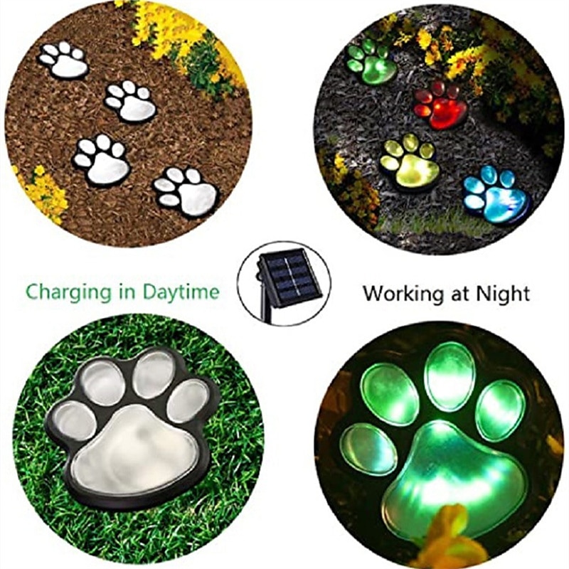 Paw Print Solar Outdoor Lights Solar Lights Outdoor Waterproof Dog Paw Lights(Set of 4) Cat Puppy Animal Garden Lights Path Paw Lamp Walkway Lighting for PatioYardAny Pet Lover 2025 - $27.99 –P9