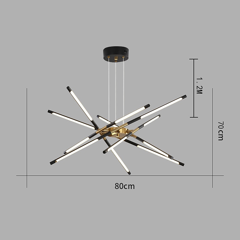 luz colgante led 80cm 8/12-cabeza regulable metal acrílico sputnik diseño para comedor dormitorio lámparas colgantes 110-240v solo regulable con control remoto 2025 - $399.99 –P8