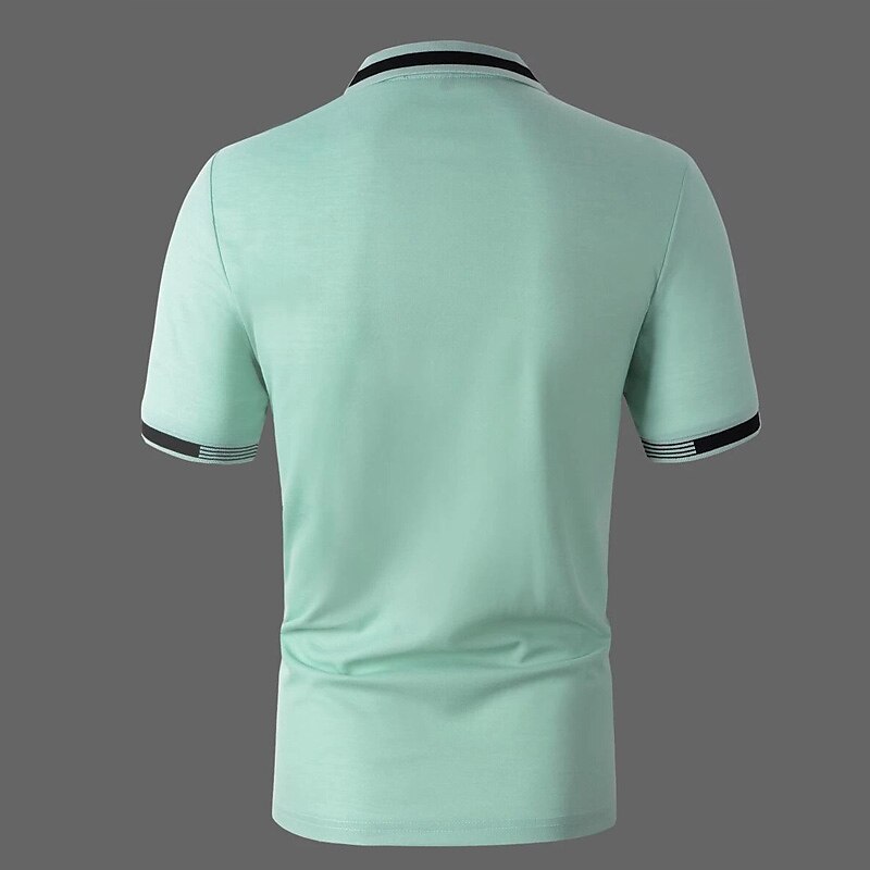 Herren Poloshirt Golfhemd Strasse Casual Klassisch Kurzarm Modisch Basic Farbblock Taste Sommer Regular Fit Grasgrün Hellhimmelblau Schwarz Weiß Rosa Perlenrosa Poloshirt 2025 - $17.99 –P12