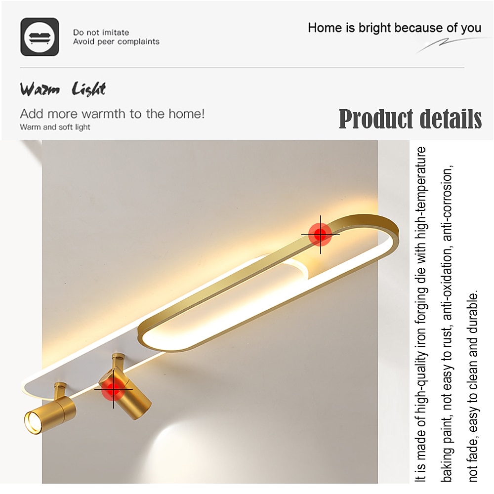 Modern LED Ceiling Lamp 1-2 Lamp Track Lamp Sotlight 80cm 100cm Geometric Ceiling Lamp Dimmable Remote Control Living Room Bedroom Kitchen Dining Room Lamp AC220V 2026 - $264.59 –P8