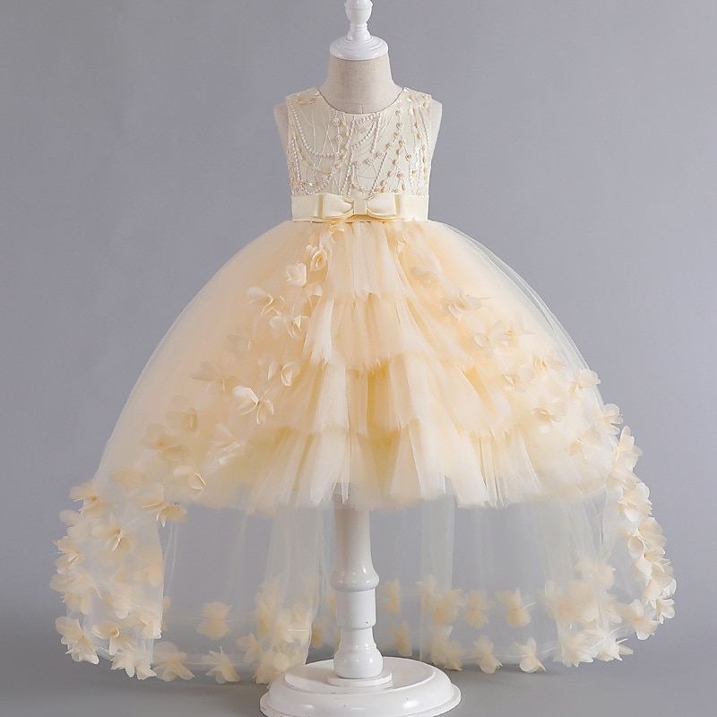 kinderkleidung Mädchen Blumenmädchen Kleid Party Kleid Feste Farbe Ärmellos Formal Leistung Hochzeit Gitter Elegant Prinzessin Schön Polyester Maxi abendkleider Blumenmädchenkleid Frühling Herbst 2025 - $42.99 –P2