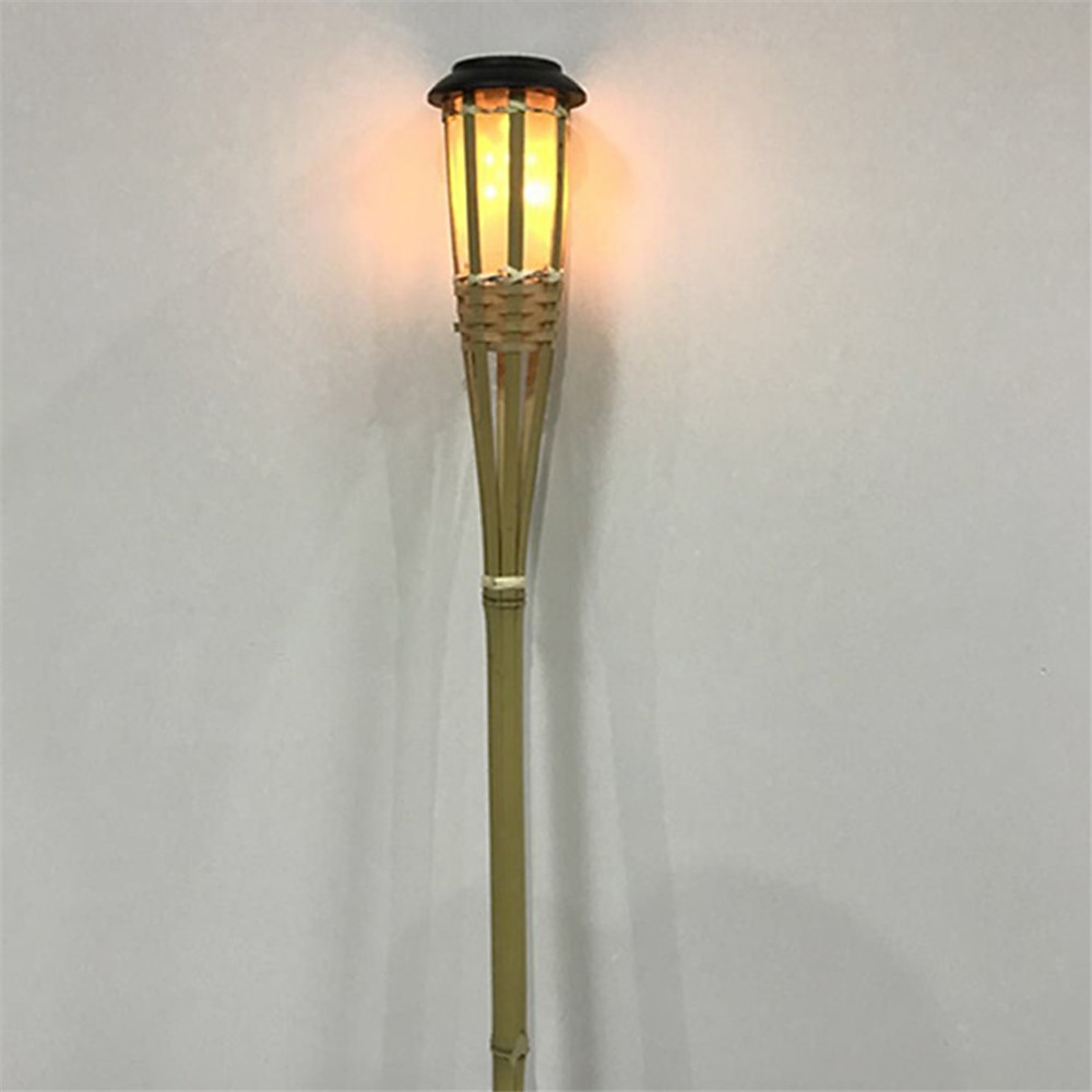2 uds jardín al aire libre solar bambú antorcha luz paisaje camino solar antorcha luz solar camino césped lámparas spotligh fiesta decoración lámpara 2025 - $32.99 –P10