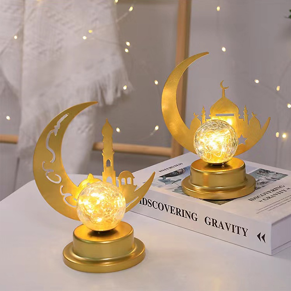 eid mubarak koristeellinen lamppu loma valaistus muslimi ramadan festivaali led linna kuu yövalo kodin seinä makuuhuoneen koristelu 2025 - $35.99 –P5