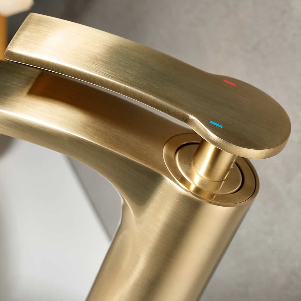 Bathroom Waterfall Sink Faucet, Basin Mixer Taps Tall Short Brass, Deck Mounted Single Handle One Hole Tap with Hot and Cold Hose Vessel Water Tap Washroom 2025 - $129.99 –P5