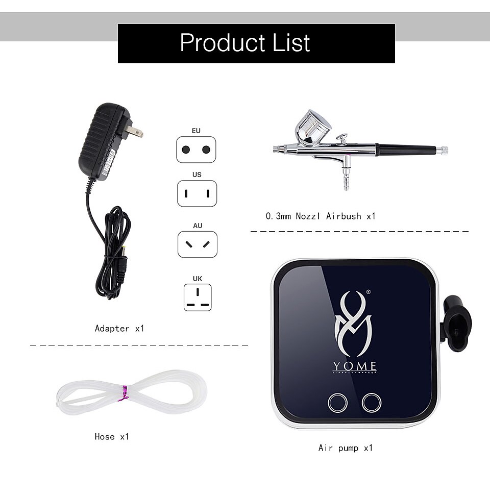 100-240v multifunctionele quiety airbrush compressor kit voor gezicht make-up huidaanvulling kunst schilderij cake spray nail design 2025 - $64.99 -P11