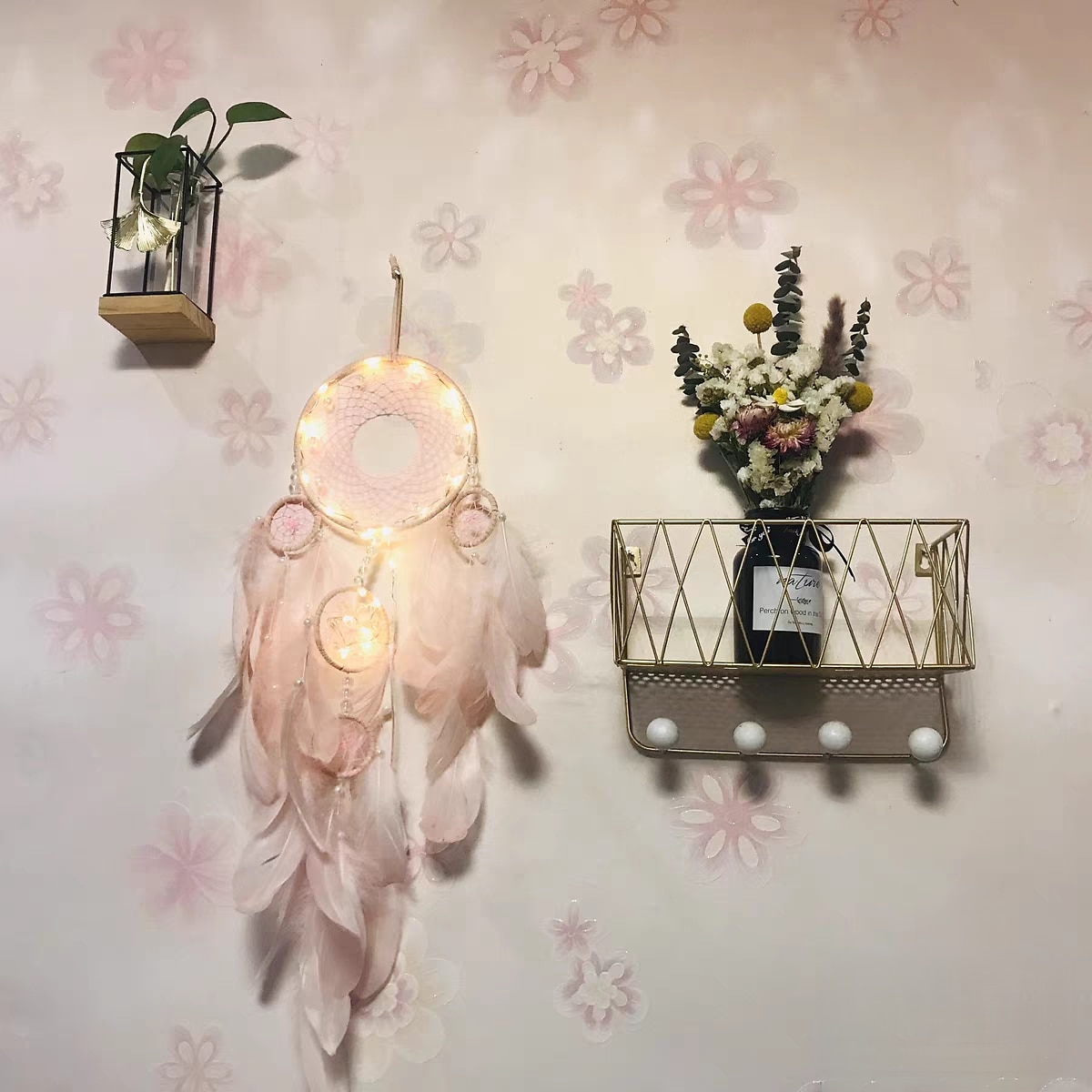 Dream Catcher Handmade Gift  with 5 Circles Feather Bead Flower Wall Hanging Decor Art Boho Style 16*70cm 2025 - $15.99 –P13