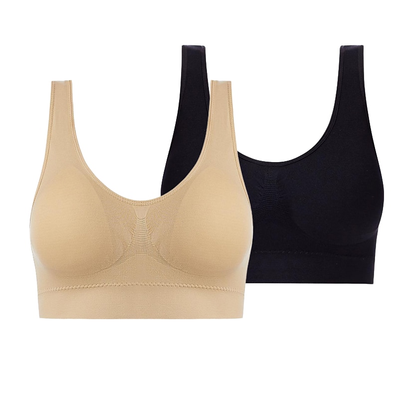 2 Pack Underwear Women's Plus Size Deep U Comfortable Beauty Back Yoga Vest with Pads No Steel Ring Gathered Shock-proof Sports Bra Home Outfits 2025 - $16.99 –P8