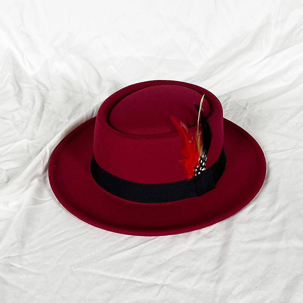 hattar Ull / Akryl Fedorahatt Formell Bröllop cocktail Royal Astcot Enkel Retro Med Fjäder Ren Färg Hårbonad Huvudbonader 2025 - $9.99 –P10