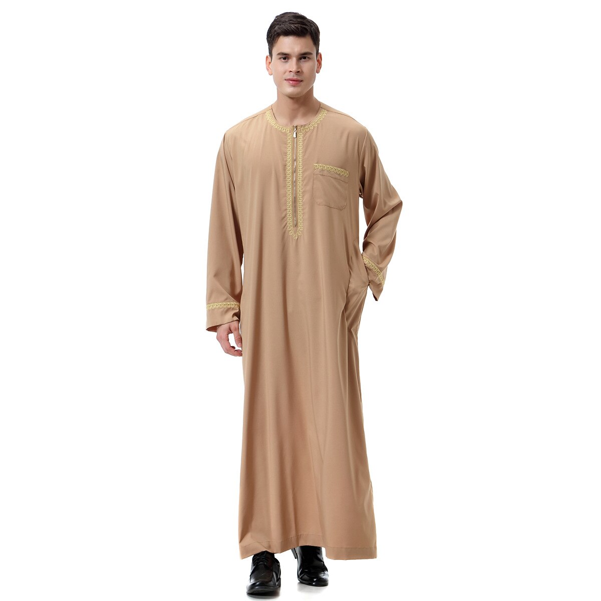 رجالي رداء - روب ثوب / جبة ديني سعودي عربي العربية مسلم رمضان بالغين / قمصان الرضعثوب الراقص 2025 - $48.99 –P11