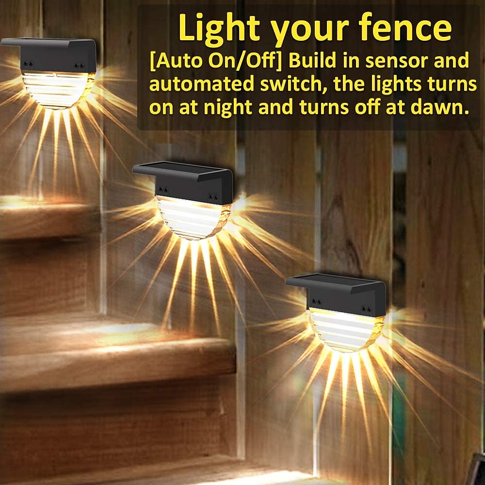 2/4 sztuk światła słonecznego ogrodzenia zewnętrzne oświetlenie pokładowe ciepły biały wodoodporny rgb 2 tryby oświetlenie ogrodowe willa dekoracja patio krajobraz ogrodzenia światła schodowe 2026 - $35.99 –P4