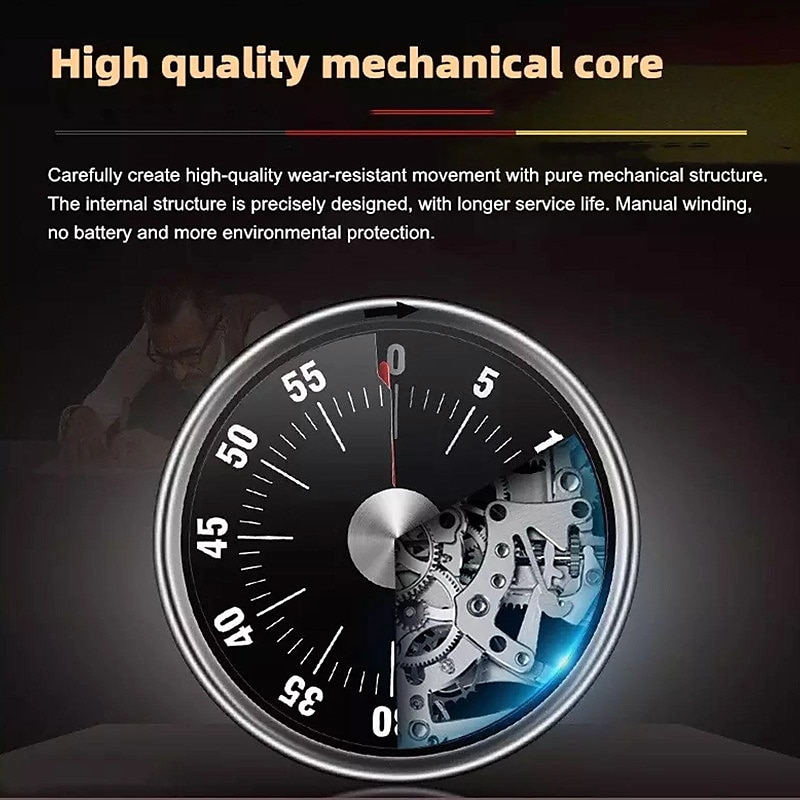 Kitchen Mechanical Timer 60 Minute Alarm Cooking Timer Loud Alarm Magnetic Clock Timer 2025 - $17.99 –P8