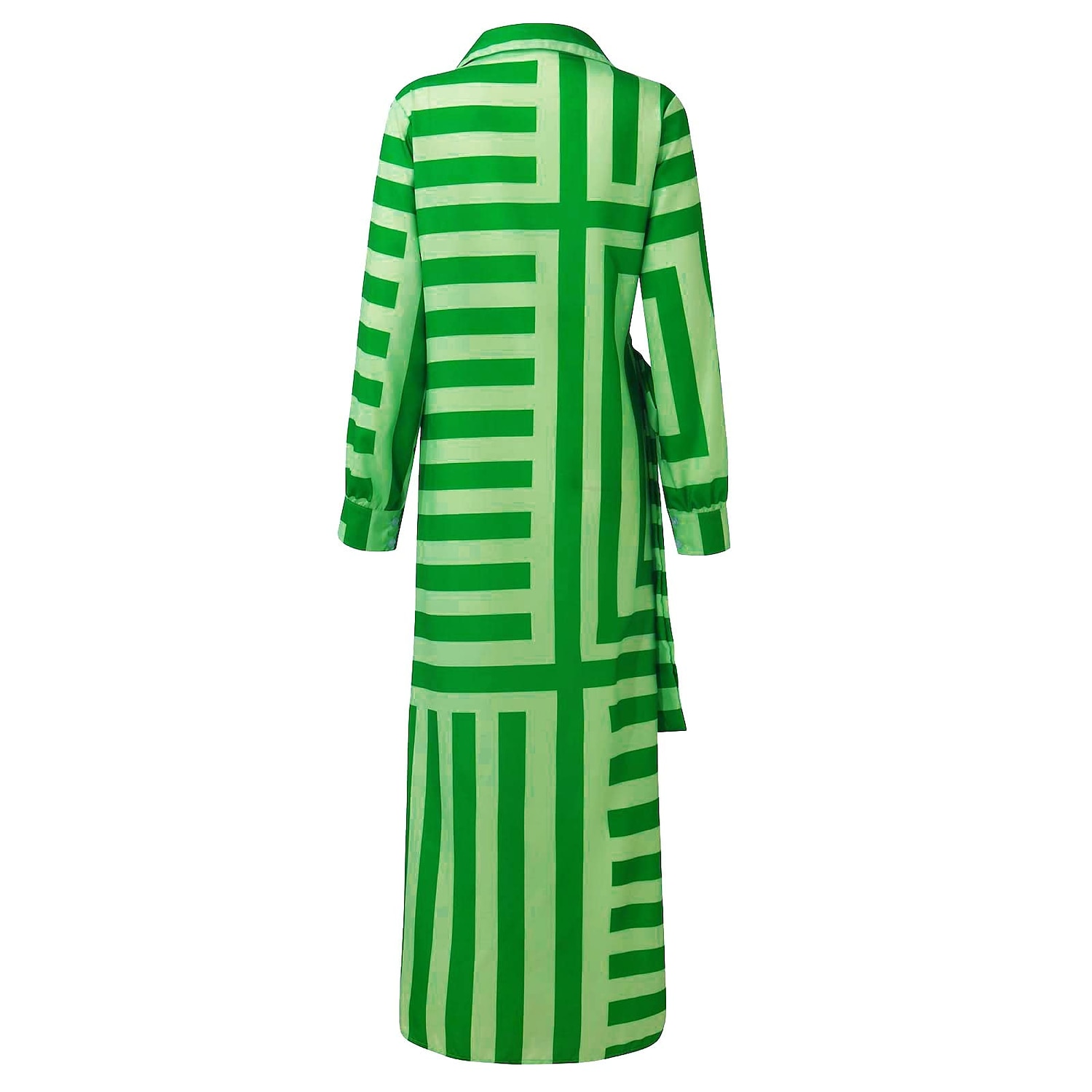 robe chemise femme moulante robe portefeuille maxi robe longue extérieur mode quotidienne bohème col chemise froncé fendu manches longues été automne printemps 2023 coupe régulière violet orange vert de 2025 ? $34.99 –P8